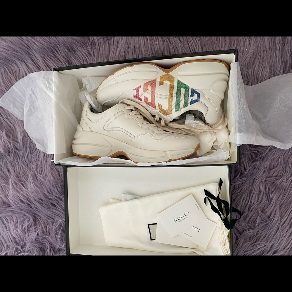 BNIB Gucci Rhyton White Sneakers